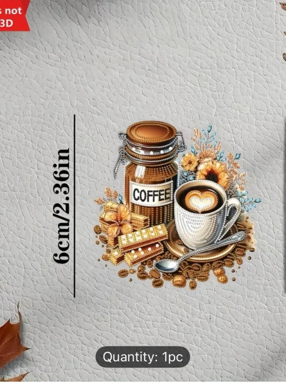 White Acrylic Phone Stand with Coffee Design